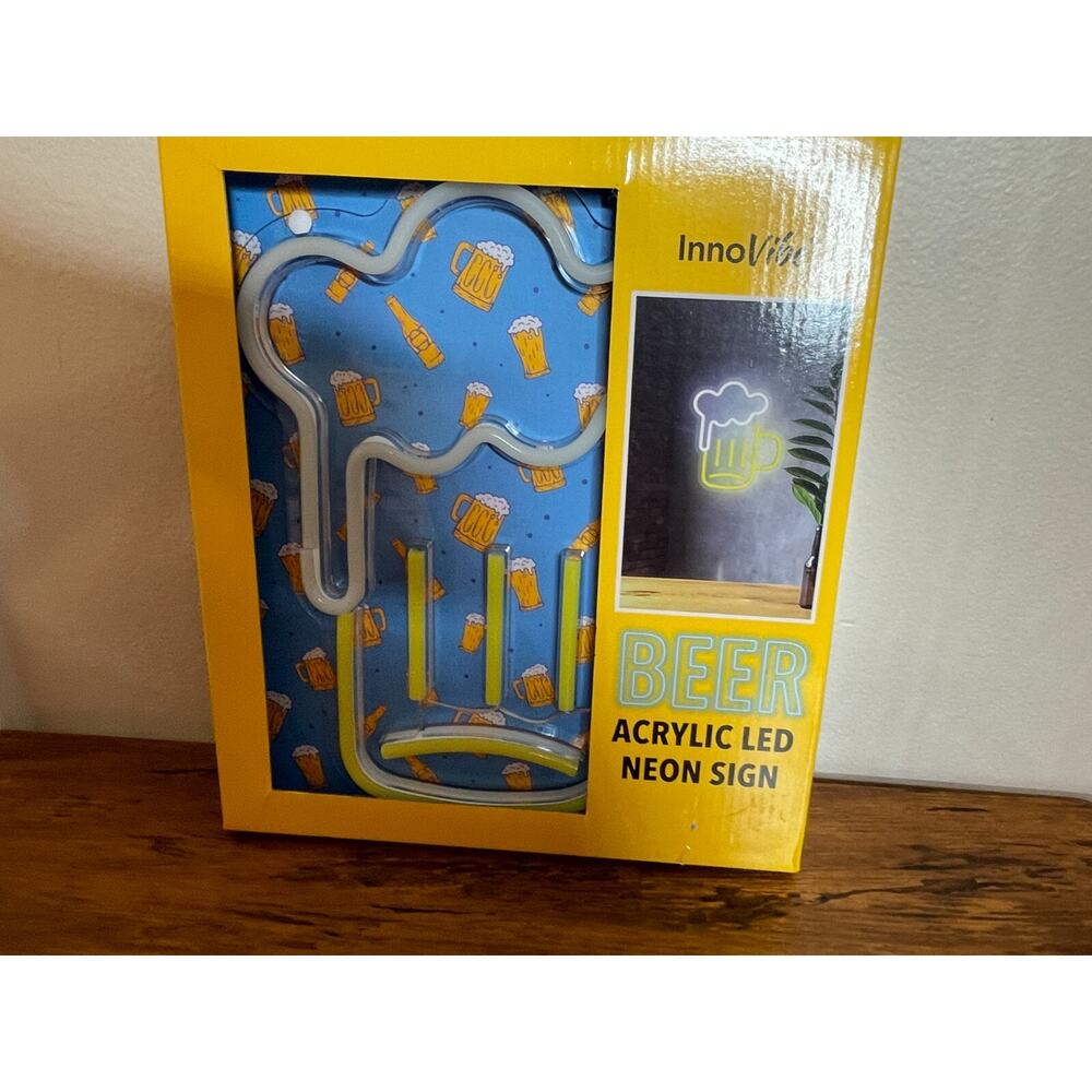 LED BEER Neon Sign Innovibe Acrylic NEW Measures 10.15x12 USB Powered